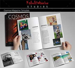 indesign模板－商业杂志(通用型/20页)：Cosmos Magazine Template
